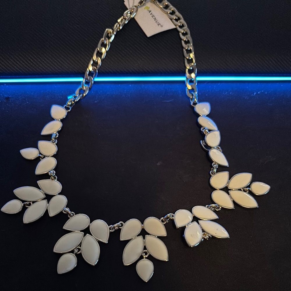 Lulu Avenue “Ice Storm” Elegant White Necklace